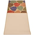 thumbnail image 2 of Antibacterial Custom Runner Rug Beige Leaves Design Roll Runner 26 Inch or 31.5 Inch Wide x Your Length Size Choice Slip Skid Resistant Rubber Back, Cut to Size Runner Rug, 2 of 9