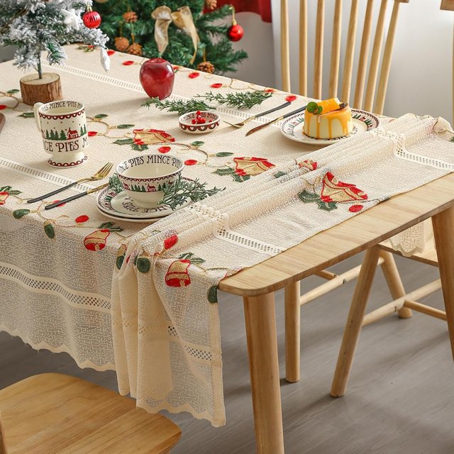 Santa Claus Festive Coffee Table Tablecloth Decoration Christmas Print Tablecloth Vibe Tablecloth Party