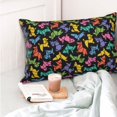 thumbnail image 4 of Fotbe Colorful Geometric Dog Funda de Almohada Decorativa Estilo Occidental, Lujo en Algodón, Fundas para Almohadas King, Cojín Estampado para Decoración del Hogar-16"x24", 4 of 6
