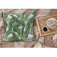 thumbnail image 2 of Banana Leaf Fluffy Throw Pillow Cushion Cover, Banana Leaves Color Digital Paintbrush Effect Exotic Boho Design, Rectangle Accent Pillow Case, 26" x 16", Pale Grey Hunter Green, by Ambesonne, 2 of 5