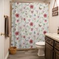 thumbnail image 3 of Spring Floral Shower Curtain - Water Repellent Fabric Shower Curtains Washable, Elegant Pastoral Flowers Rustic Decorative Polyester Cloth Bathroom Curtains Modern Bath Decor 36"x72", 3 of 8