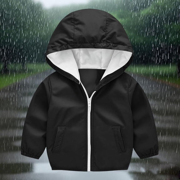 Bxsruta Jacket for Boys, Boys and Girls Waterproof Rain Jacket Windbreaker Coat Kids Raincoat Outerwear