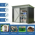 thumbnail image 2 of Walsunny 6X4 ft Outdoor Storage Shed, Waterproof Metal Garden Sheds with Lockable Single Door, Weather Resistant Steel Tool Storage House Dark Grey, 2 of 7