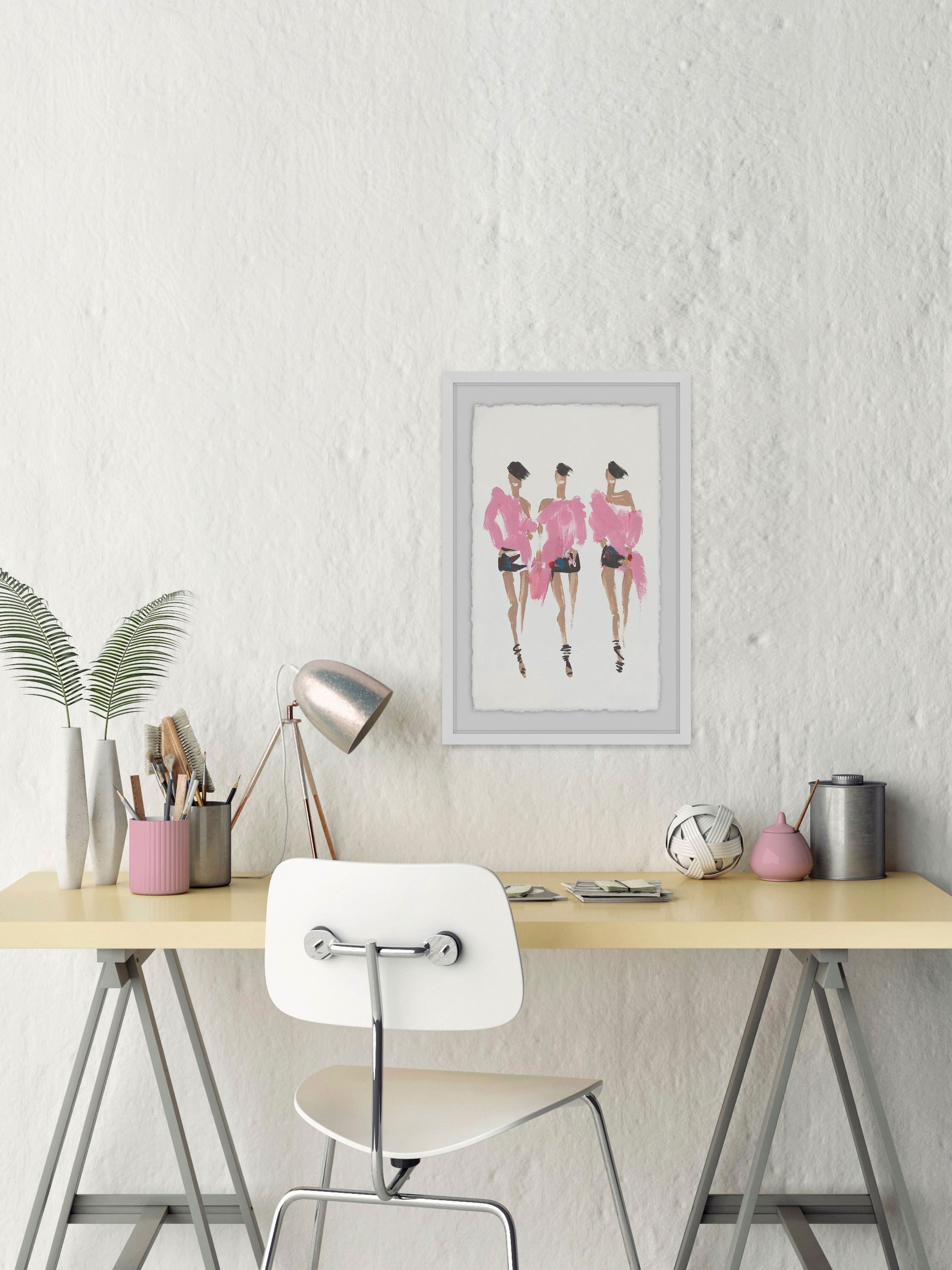 Posh in Pink Framed Painting Print