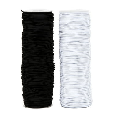 Cousin DIY 1 mm Bracelet Stretch Cord, Black & White 2-Pack, Rubber, 150 ft Each Roll