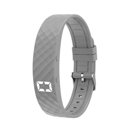 Led Digital Clock, Fitness Tracker Without Smartphone, Vibration Wakeup, Gray Silicone Band, Rechargeable Power, Adjustable Closure, Activity Monitoring, 1 Pc