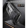 thumbnail image 4 of Poetic Spartan Case for Galaxy S21 Ultra 5G, Full Body Rugged Case with Kickstand (Work w/ Fingerprint ID), Metallic Gun Metal, 4 of 5