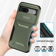 thumbnail image 4 of for Google Pixel 8a, Luxury Sliding Camera Cover Soft TPU + Hard PC Shockproof Drop Protective Hybrid Stylish Ultra Slim Frosted Anti-slip Grip Case for Google Pixel 8a, Darkgreen, 4 of 7