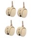 thumbnail image 1 of 4 piezas de ruedas giratorias de plástico de 2 pulgadas color beige con freno, 1 of 3