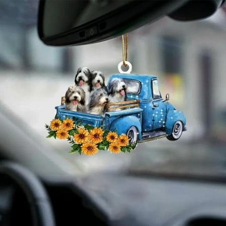

Shpwfbe room decor Car Dog Sunflower Truck Car Rearview Mirror Pendant Creative Pendant