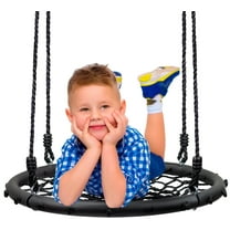 Sorbus Spinner Swing – Kids Indoor/Outdoor Round Web Swing – Great for Tree, Swing Set, Backyard, Playground, Playroom – Accessories Included
