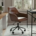 thumbnail image 6 of Martha Stewart Rayna Upholstered Office Chair in Saddle Brown/Oil Rubbed Bronze, 6 of 15