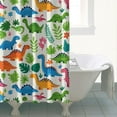 thumbnail image 4 of White Cartoon Dinosaurs Jungle Pattern Shower Curtain 72"x72" ,Bathroom Decorative Shower Curtains Set with 12 Hooks,Modern Waterproof Washable Shower Curtain, 4 of 5