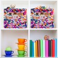 thumbnail image 6 of Yayeee Canvas Storage Basket with Handles for Shelves Fabric Bins Closet Organizer, Purple Colorful Circles, 6 of 8