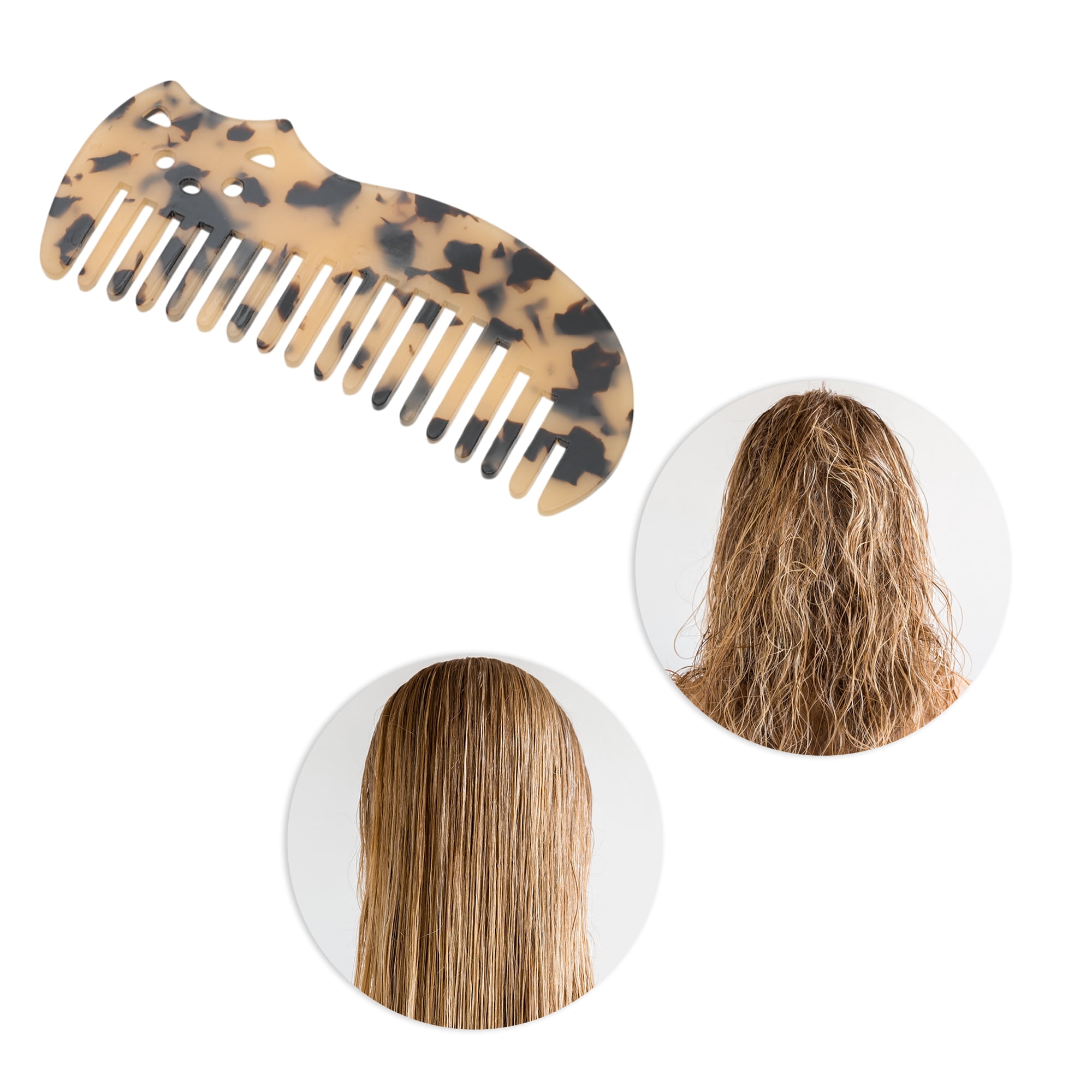 Unique Bargains 1 Pc Cute Cat Marble Hair Comb suitable for Making hair Smooth Light Brown