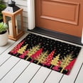 thumbnail image 5 of Christmas Tree Washable Small Entryway Area Rugs 2'x3', Winter Snowflake Red Gold Retro Texture Low Pile Throw Rug Non-Slip Sturdy Edge Binding Carpet for Front Door Floor Room Entry, 5 of 9