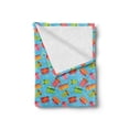 thumbnail image 2 of Birthday Party Soft Flannel Fleece Blanket, Colorful Presents Gifts with Ribbons Stripes Stars and Hearts, Cozy Plush for Indoor and Outdoor Use, 50" x 60", Deep Sky Blue Multicolor, by Ambesonne, 2 of 5