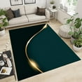 thumbnail image 2 of Green Black Stitching Area Rug, Simple Indoor Rug, Living Room Rug Decoration Soft Washable Warm Suitable For Bedroom Corridor Laundry Room Dormitory Office Study 4 x 5ft, 2 of 6