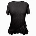 thumbnail image 5 of Kaprioy Women's Ruffle Hem Short Sleeve T-Shirt, Casual Summer Crew Neck Blouses Top, 5 of 6