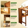 thumbnail image 5 of Spaco 32" Bamboo Folding Desk, Space-Saving Computer Desk for Small Spaces, Foldable Study Table for Bedroom, Home Office, Dorm, Apartment, Beige, 5 of 9