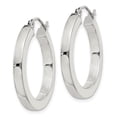 thumbnail image 2 of Diamond2Deal 925 Sterling Silver 3x25mm Square Tube Hoop Earrings for Women (L- 1.03 inch, W- 0.95 inch), 2 of 6