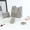 thumbnail image 4 of Women's Leather Shoulder Bag with 4 Piece Simple Large Capacity Phone Pouch for Dating Shopping, 4 of 5