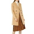 thumbnail image 6 of Allegra K Women's Notched Lapel Double Breasted Winter Long Trenchcoat, 6 of 8