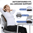 thumbnail image 3 of Henotian Memory Foam Seat Cushion for Office Chair, Extra-Thick Ergonomic Chair Cushion for Tailbone, Sciatica & Back Pain Relief, Non-Slip Car Seat Pillow Black, 3 of 8