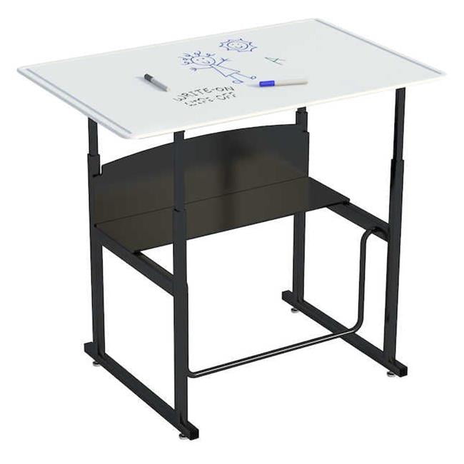 ErgoActive 36" Black Steel Adjustable Height Desk with Dry Erase Top