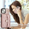 thumbnail image 4 of Allytechgroup for iPhone 14 Wallet Case with 5 Cards Holders, Detachable Hand Strap & Shoulder Lanyard RFID Blocking Shockproof Protective Phone Case for Girls Women, Rosegold, 4 of 8