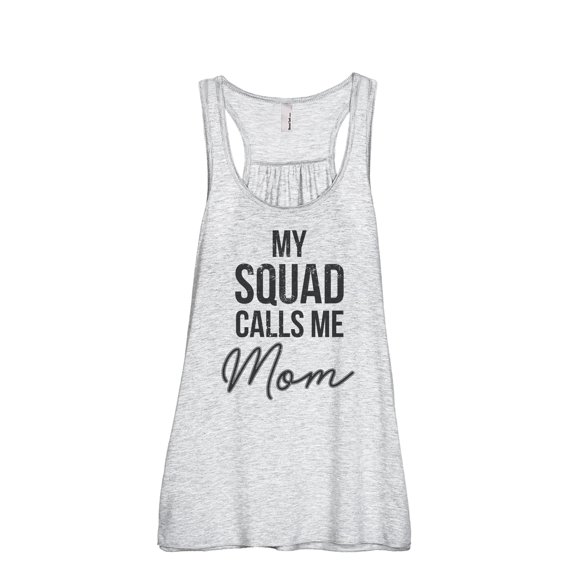 My Squad Calls Me Mom Women's Fashion Sleeveless Flowy Racerback Workout Yoga Tank Top Sport Grey Small