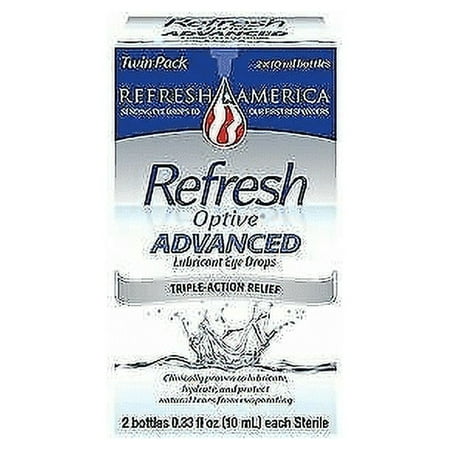 Refresh Optive Advanced Lubricant Eye Drops Triple-Action Relief 0.33 oz