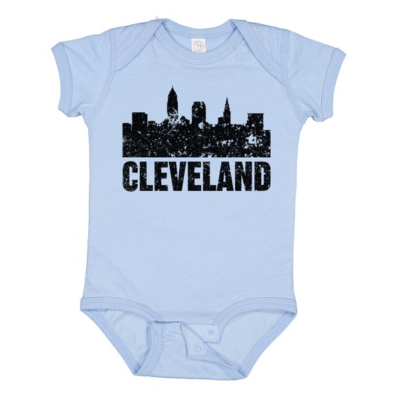 Inktastic Cleveland Skyline Grunge Boys or Girls Baby Bodysuit