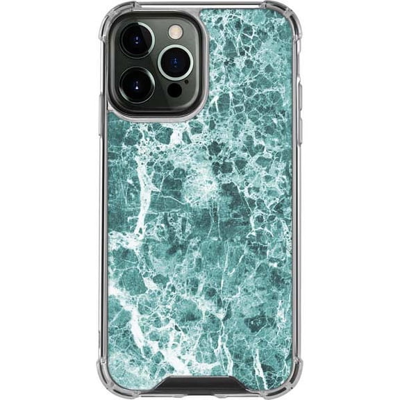 Skinit Marble Crushed Turquoise iPhone 13 Pro Max Clear Case
