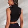 thumbnail image 3 of ​ ​ Women's Seamless Workout Tank Top Yoga Running Zipper Sports Bra Quick Dry Fitness Shirt Anti Shock Cropped Gym Vest ​ ​, 3 of 7