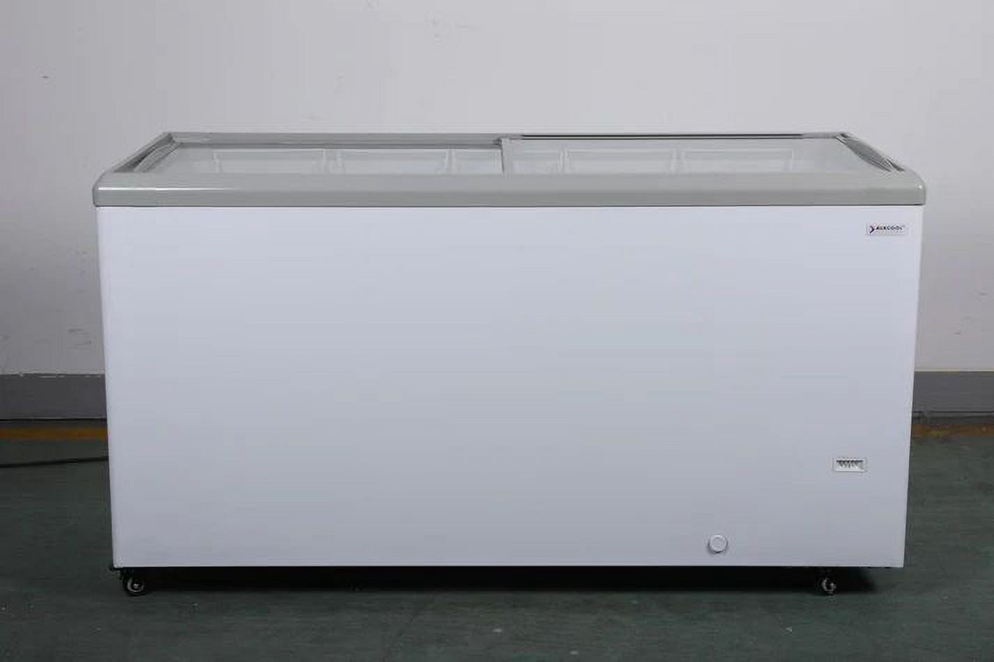 NAFCOOL 20 Cu. Ft Horizontal Freezer - Commercial Refrigerator, Glass Door Refrigerator, LED Lighting, White