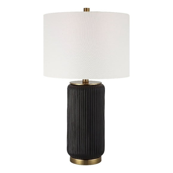Uttermost 1-Light Contemporary Ceramic Table Lamp in Black/Gold