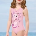 thumbnail image 4 of Maillot de Bain une Pièce pour Filles 3-14 Col en V Maillot Sans Manches, 4 of 5