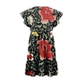 thumbnail image 4 of Pop Seller Summer Beach Dress For Women Casual Round Neck Tunic Ruffle Short Sleeve A-Line Tiered Babydoll Dress Flowy Mini Dress Red 2XL, 4 of 7