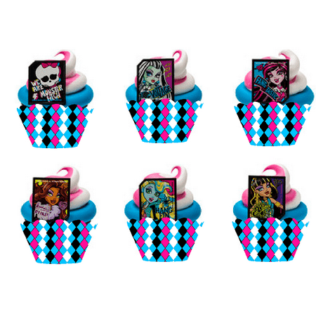 Monster High Cupcake Decoration Rings With Baking Cup