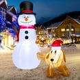 thumbnail image 3 of Gymax 6FT Inflatable Christmas Snowman With Dog Holiday Decor w/ Bright LED Lights, 3 of 10