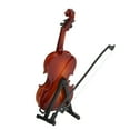 thumbnail image 3 of Violín de madera en miniatura de 17 cm con soporte, instrumento musical, artesanía, decoración, regalo., 3 of 11