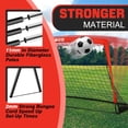 thumbnail image 2 of RUNBOW 9x5 ft Portable Kids Soccer Goal for Backyard Adult Junior Large Practice Soccer Net with Carry Bag Set of 2 (9x5ft, Red, 2 Pack), 2 of 6