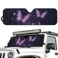 thumbnail image 2 of Uorisanigo Windshield Sun Shade for 2007-2023 Wrangler Rubicon Sahara TJ JK JKU 2 & 4 Door - Purple Butterfly Print Windshield Cover Sunshade for Jeep Front Window Sun Visor Block UV Rays, 2 of 7