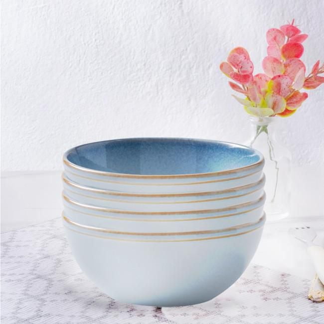 Corelle® Stoneware 21oz Bowl, Nordic Blue, Reactive Glaze, 4-pack