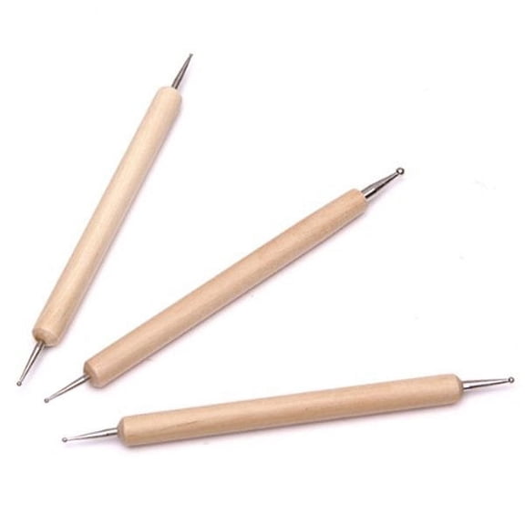 HERFIER 3-Piece Stylus Tool Set for Clay Sculpting, Embossing, Carving, and Pattern Making, 5.11 x 0.39 x 0.39 inches