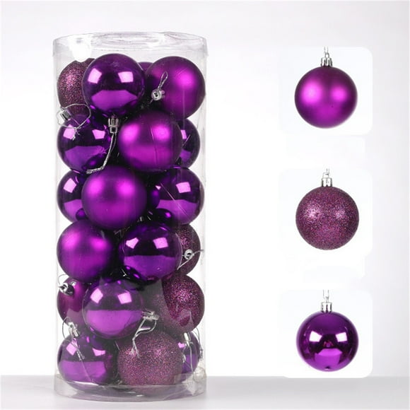 Dvkptbk 24Pcs Christmas Tree Balls Ornaments for Xmas Christmas Trees 80mm/3.15" Shatterproof Christmas Tree Decorations Hanging Ball for Holiday Wedding Party Christmas Decorations, Purple