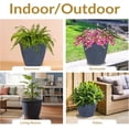 thumbnail image 6 of 24-Inch Anjelica Large Plastic Pot for Plants - Outdoor Double-Walled Large Plastic Planter with Drillable Drainage Holes - Slate, 6 of 9