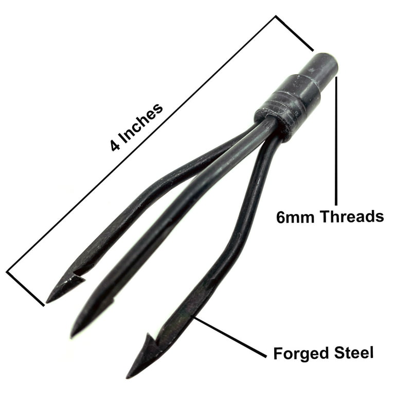 Spearfishing World Forged Steel Trident Spear Tip - 3-Prong for Spearfishing, Freediving & Scuba Diving Spearguns, Pole Spears & Hawaiian Slings