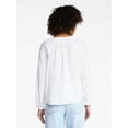 thumbnail image 5 of Time and Tru Women's Eyelet Blouse with Long Sleeves, Sizes XS-XXXL, 5 of 5